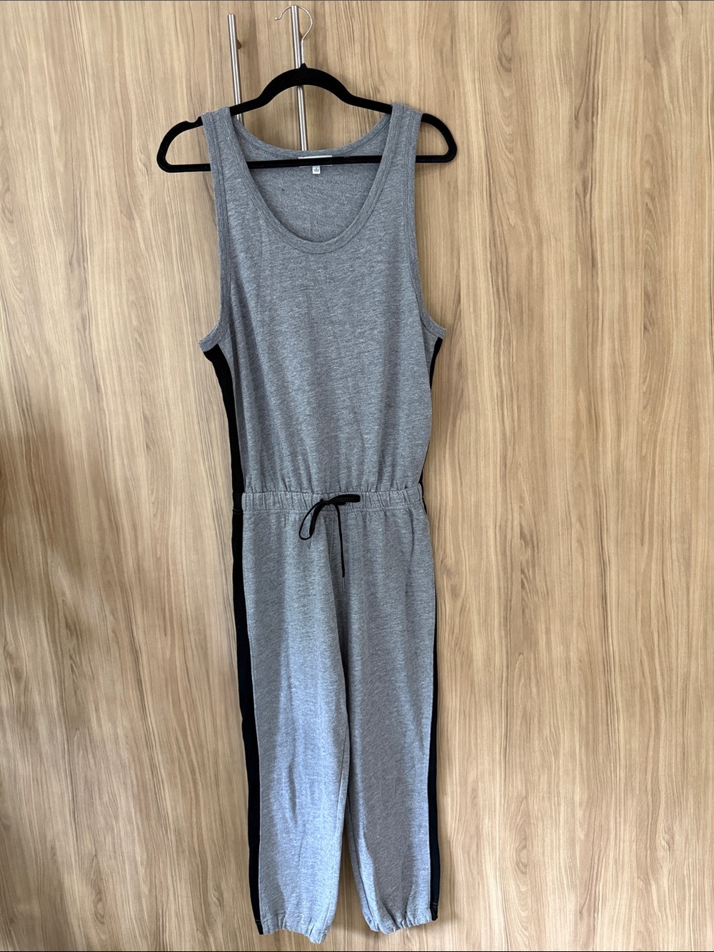 Aritzia-Community Grey Tank Jumpsuit with Black Side Panels Size S
